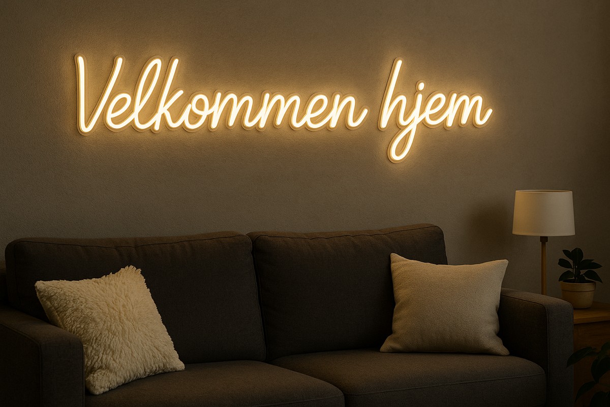 Neonskilt med egen tekst